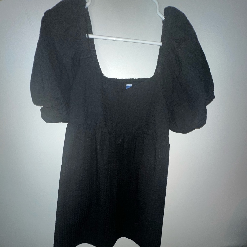 Old navy puff sleeve black sun dress